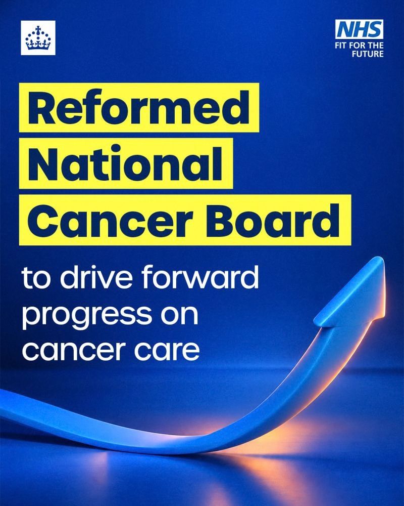 Reformed National Cancer Board logo with upward arrow symbol for cancer care progress.